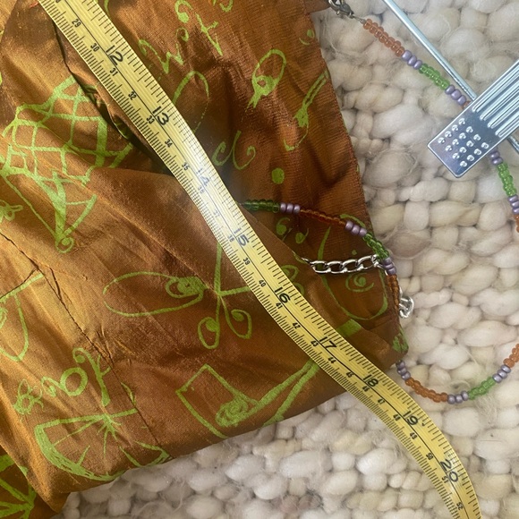 Vintage Peach Berserk custom screenprinted silk cocktail dress - Picture 10 of 13